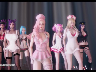 [MMD] Brown Eyed Girls - Abracadabra Hot Kpop Dance Ahri Akali Kaisa Lux Jinx Caitlyn 4K 60FPS