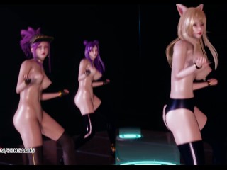 [MMD] K/DA - PopStars Hot Naked Dance Ahri Akali Kaisa Evelynn 4K 60FPS