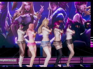 MMD Hello Venus -Wiggle Wiggle Striptease Ahri Akali Kaisa Evelynn Seraphine KDA