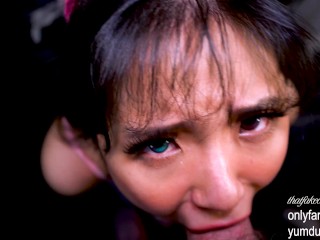 4k60fps Chinese pornstar interview pt.2 with a surprise cumshot up the nose at the end