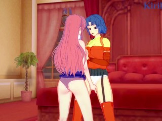 Kusuha Mizuha and Lacus Clyne have an intense lesbian play - SRW Alpha & Gundam SEED Hentai