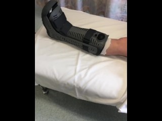 Leg Cast Was Removed At The Orthopedic Clinic Today, Staples Removed, & Provided With A Leg Boot