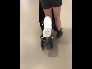 Leg Cast Was Removed At The Orthopedic Clinic Today, Staples Removed, & Provided With A Leg Boot