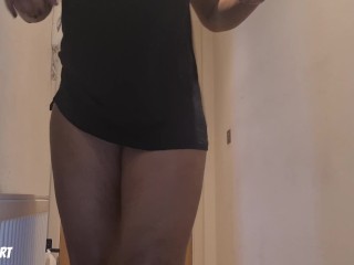 Teasing a Real DELIVERY Guy Flashing My PUSSY and ASS - UPSKIRT NO PANTIES