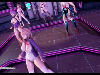 [MMD] PinkCat - Doa Hot Striptease Kasumi Marie Rose Nyotengu Honoka Ayane 4K 60FPS