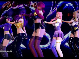 [MMD] BlackPink - PlayingWithFire Kpop Striptease Ahri Akali Kaisa Evelynn Seraphine KDA