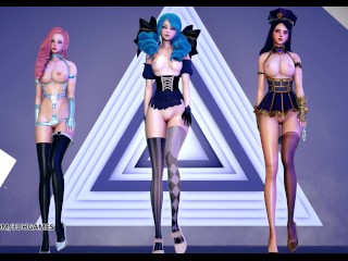 [MMD] PRODUCE48 - RUMOR Striptease Korean Dance Seraphine Gwen Caitlyn League of Legends