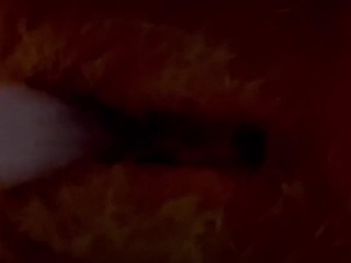 Aspen Thorne fucking his hairy ginger pussy with purple dildo compilation 