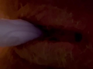 Aspen Thorne fucking his hairy ginger pussy with purple dildo compilation 