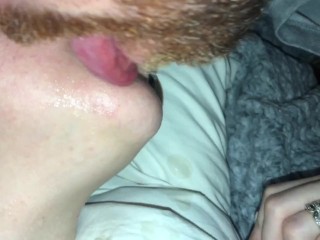 Her Tongue Plays With My Sensitive Foreskin Until I Cum All Over, Then Lean In For Some Cum Kissing