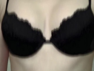 SLOWMO Natural Tits Bouncing in black bra