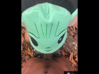 Watch this nerdy slut fuck and suck her homie in the woods. Hope we don’t get caught. Ft @GothBatty