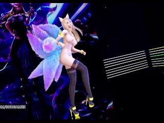 [MMD] K/DA - The Baddest Ahri Hot Nude Dance League of Legends KDA