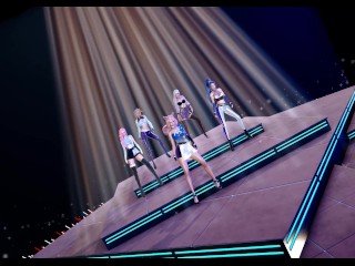 [MMD] EVERGLOW - ADIOS Hot Strip Dance Ahri Akali Evelynn Kaisa Seraphine KDA League of Legends