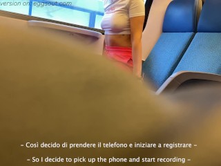 CRAZY slut teen gets dirty on the train and gives me a blowjob among the passengers - SUB ITA&ENG