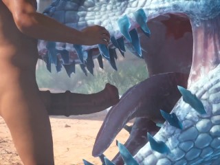 Guy dicked down a Huge Dragon