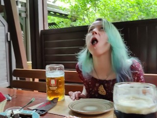 Remote orgasm control of my Stepsister in bar !