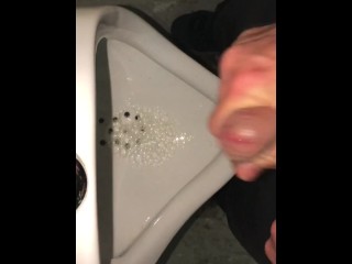 Public washroom Urinal Masturbation Cumming After Pissing