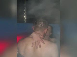 Hot body wife caught with husband best friend on hot tub. 11:16 he do it again