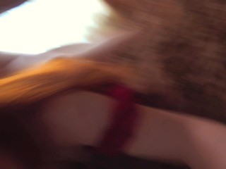 Red-haired Russian loves big cocks! Loud moans from a big orgasm