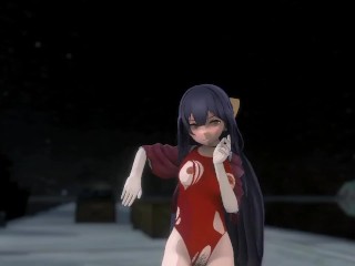 KANTAI COLLECTION KAMIKAZE HENTAI MMD 3D TORN COTHES DANCE KANCOLLE BLUE HAIR COLOR EDIT SMIXIX