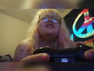 Blonde gamer girl takes it hard in the ass by a fat cock