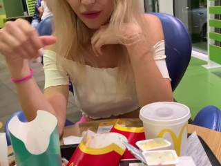 Boyfrend Controls My Orgasms With Lovense (LUSH) in Public - McDonald’s Kyiv Or Kiev Ukraine