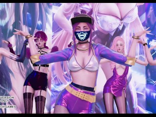 [MMD] Dalshabet - Joker Ahri Akali Kaisa Evelynn Seraphine KDA Sexy Kpop Dance 4K League of Legends