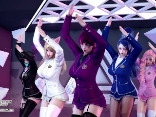 [MMD] STAYC - RAN2U Ahri Akali Kaisa Evelynn Seraphine Hot Kpop Dance KDA League of Legends