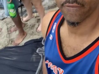 3 Beach sluts find two lucky bbc to fuck on beach 