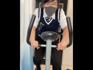 高校生のイケメン眼鏡男子が汗だくで自転車をこぐ動画♡　フェチ　コスプレ　メガネ　個人撮影　ノンケ　視聴者リクエスト