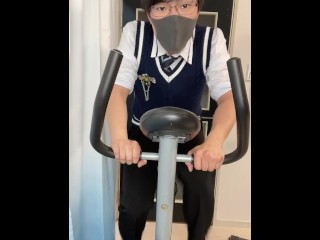 高校生のイケメン眼鏡男子が汗だくで自転車をこぐ動画♡　フェチ　コスプレ　メガネ　個人撮影　ノンケ　視聴者リクエスト