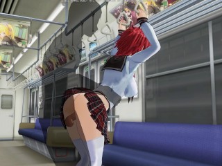 3D HENTAI Redhead schoolgirl gets fucked in the ass in a train car