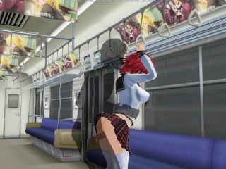 3D HENTAI Redhead schoolgirl gets fucked in the ass in a train car