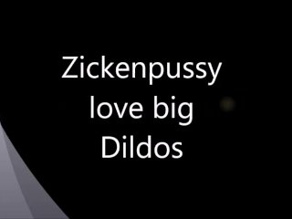 Zickenpussy rides big pink Monster Dildo