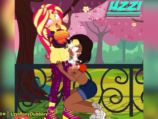 Sunset Shimmer Futa & Tzalanti in the Park Equestria Girls