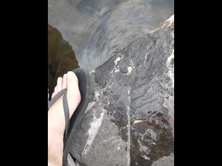 open water outdoor piss from top down