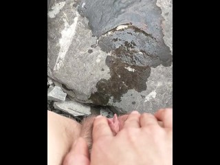 open water outdoor piss from top down