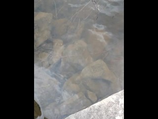 open water outdoor piss from top down