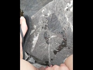 open water outdoor piss from top down