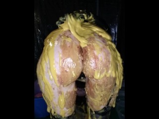 Naughty Jennifer gets WAM with Peanut Butter & Thick Gunge - Part Two