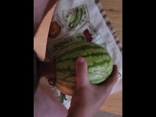 Fucking a watermelon