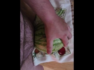 Fucking a watermelon