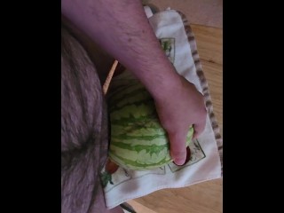 Fucking a watermelon