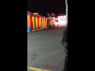 Risky Wife Flashing Around a Carnival