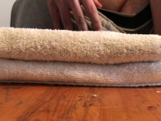 Guy Moaning While Intense Dry Humping Towel - Horny Guy Fuck