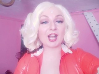 Selfie video - FemDom POV - Strap-on Fuck - Rude Dirty Talk from Latex Rubber Hot Blonde Mistress