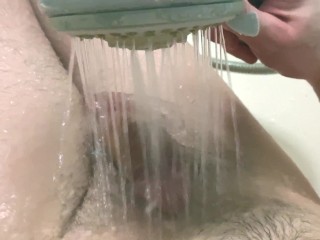 No Hands Cum with Shower Head while Moaning and Shaking Orgasm - 4K