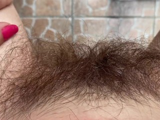 Big clit Hairy pussy Extreme closeup pov