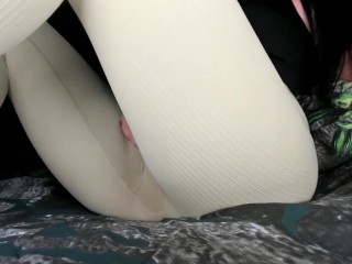 Fit Babe MASTURBATES through Tight Yoga pants and makes them SOAKING WET! Camel Toe, ASMR